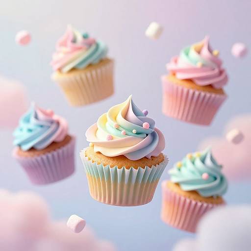 Whimsical Pastel Rainbow Cupcakes
