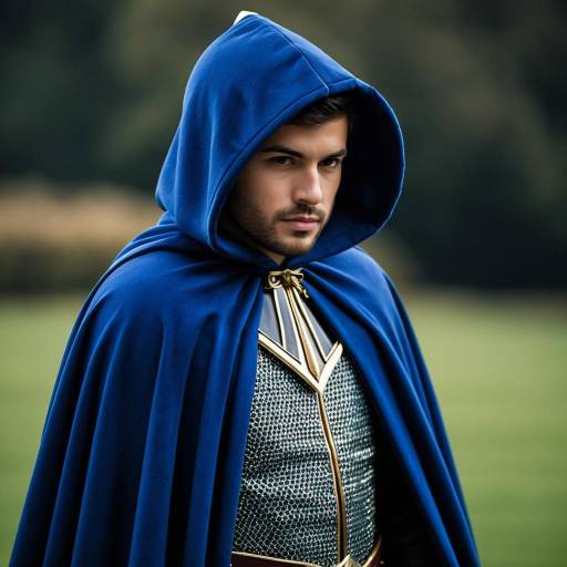 Realistic Male in Royal Hooded Cape