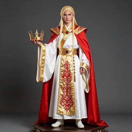 Regal Male Figure in Ornate Attire