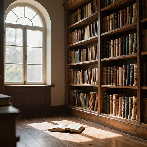 Ethereal Sunlit Serene Library