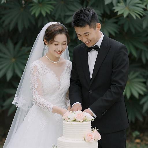Elegant Wedding Moment: Bride and Groom