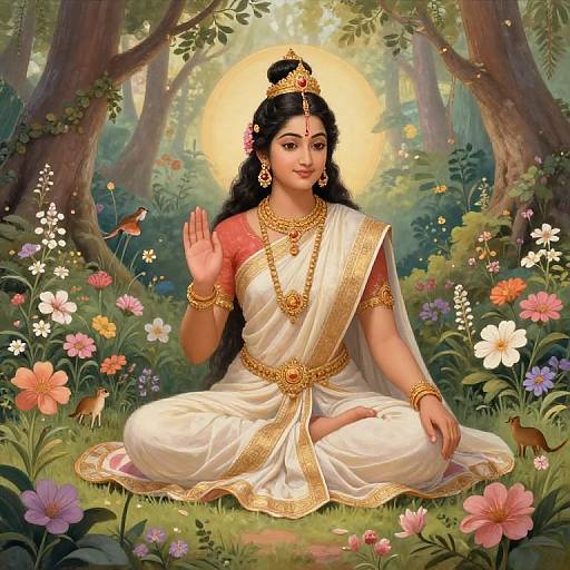 Serene Ramayana Scene with Sita