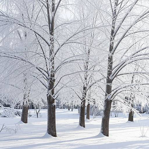Icicle-Geometric Snowy Forest Scene