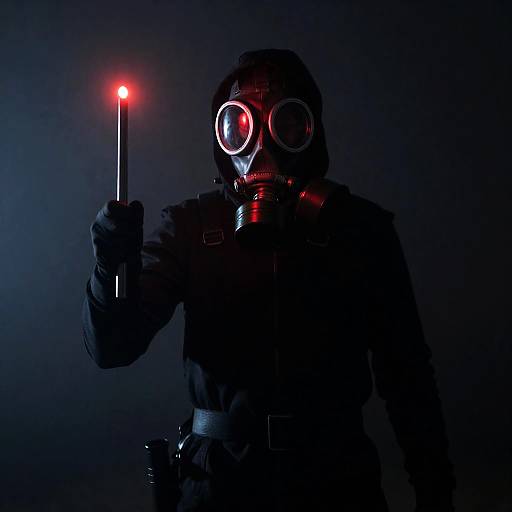 Mysterious Figure in Fog and Darkness