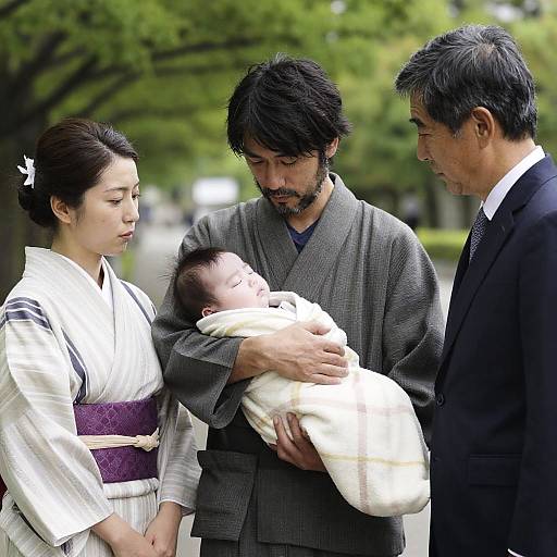 Family Portrait in a Serene Garden