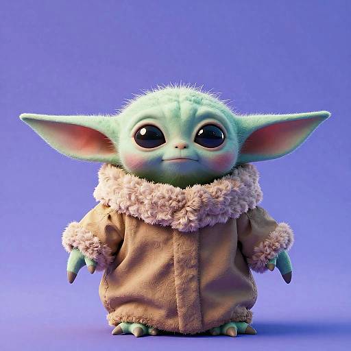 3D Digital Art of Cute Baby Yoda Character
