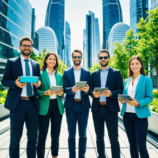 Group of Environmental Engineers with Futuristic Gadgets