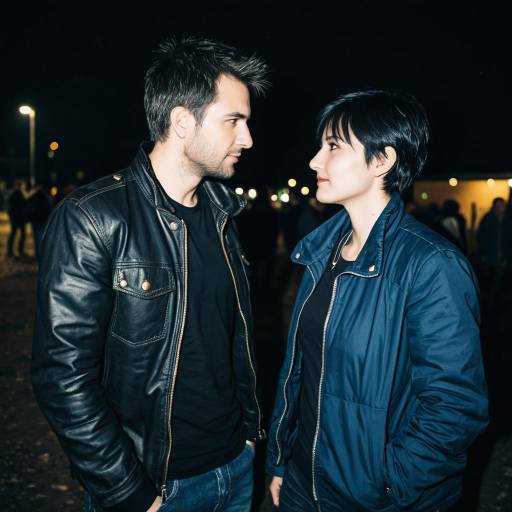 Young Couple Engaged in Nighttime Conversation