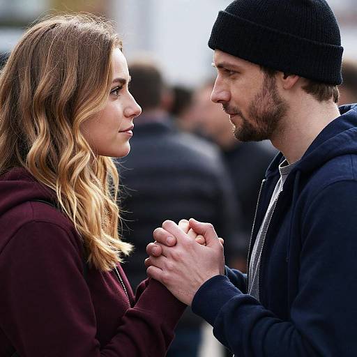 Intimate Close-Up of a Couple's Connection