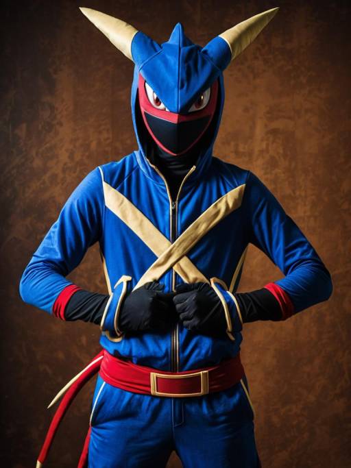 Man in Realistic Greninja Cosplay Costume