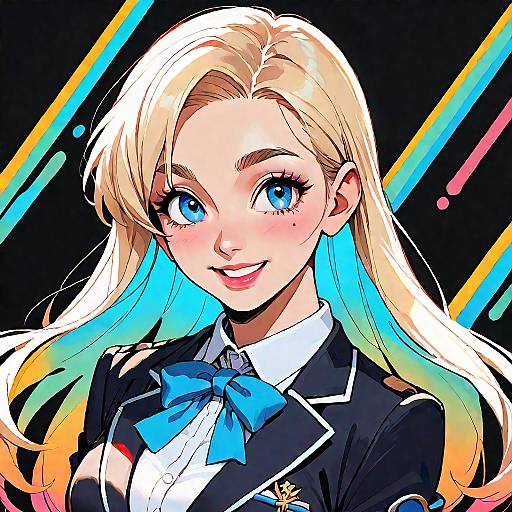 Smiling Kotobuki Tsumugi Navy Blazer Portrait