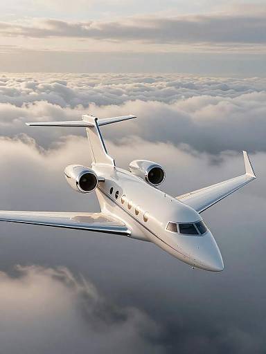 Business Jet Above Clouds