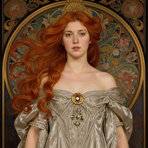 Evelyn De Morgan Inspired Redhead Portrait