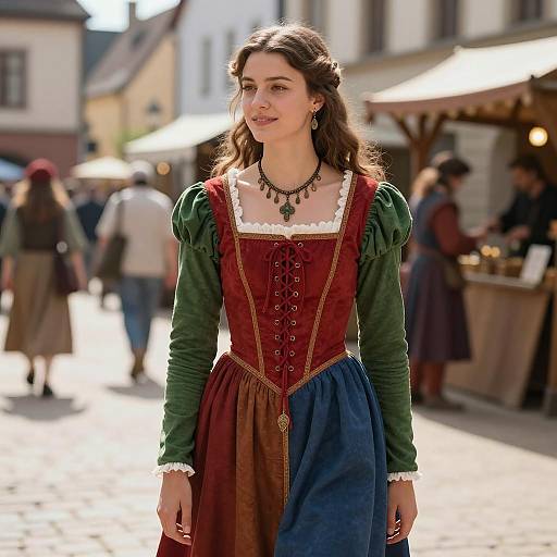 Young Woman in Renaissance Dress at Medieval Fair