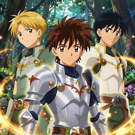 Epic Anime Boys in Mystical Forest