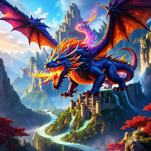 Epic Dragon Illustration in Mystical Valley Epic Dragon Illustration in Mystical Valley