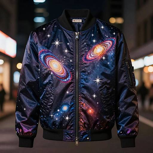 Cosmic Starry Galaxy Bomber Jacket
