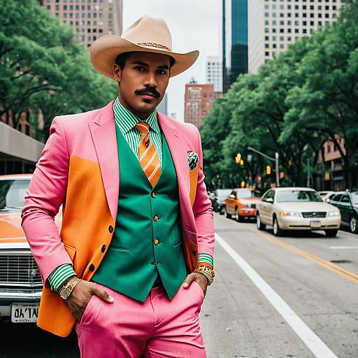 Stylish Urban Male Model in Pimp Fashion