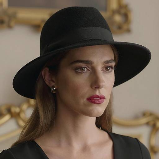 Portrait of Woman in Black Hat