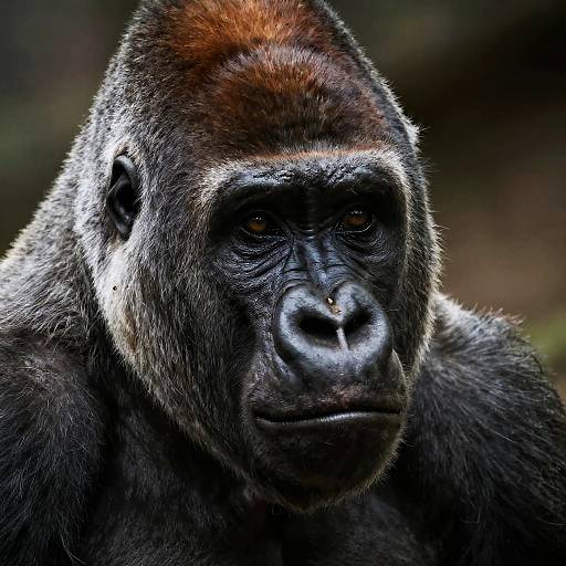 Hunchback Gorilla Intense Close-Up