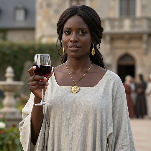 Medieval Noblewoman in Fantasy Dress