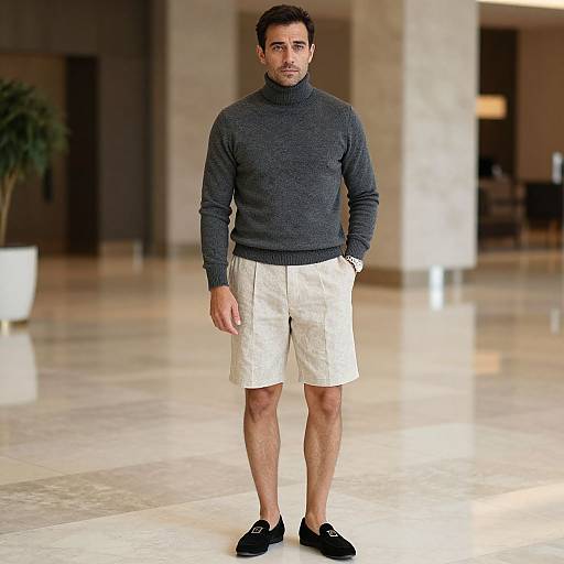 Stylish Man in Modern Lobby