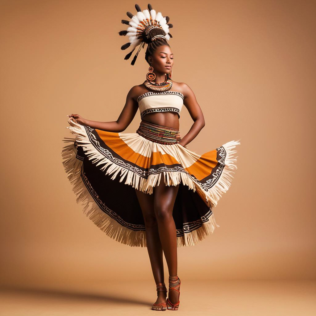 Serene Zulu Dancer in Elegant Attire