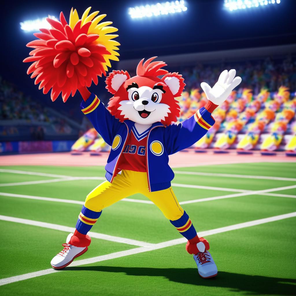 Energetic 90s Anime Sports Mascot