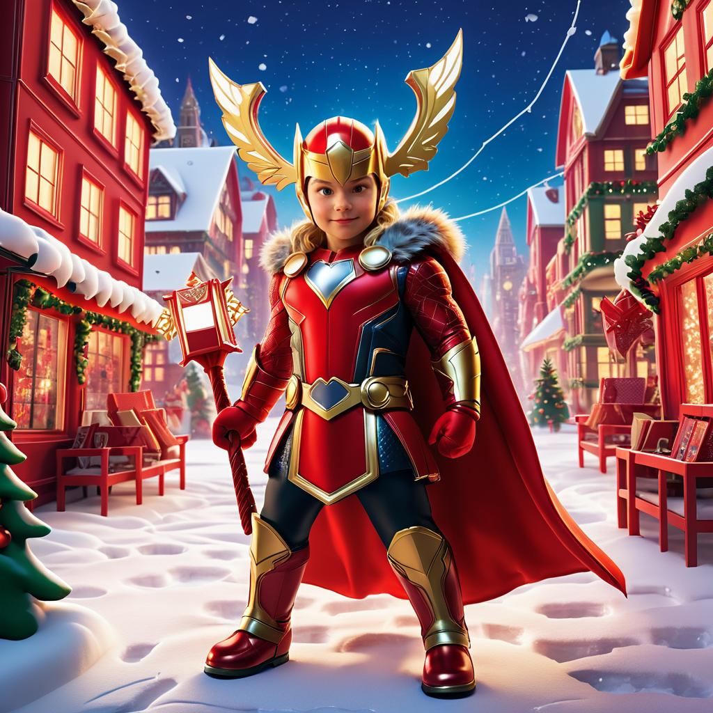 Thor as Cupid in a Winter Wonderland