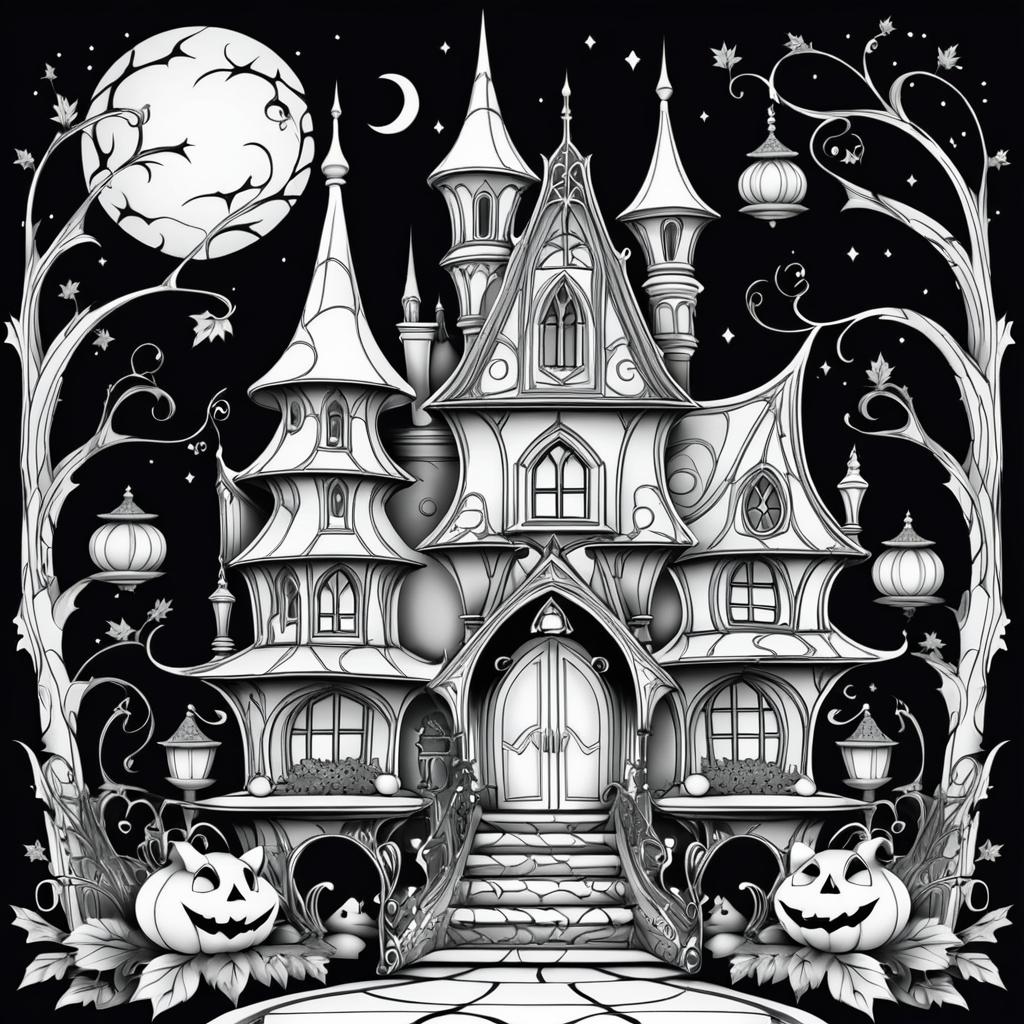 Gothic Line Art: Witch's Toad in Haunt