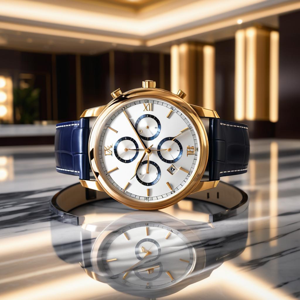 Luxurious Wristwatch in Elegant Lobby