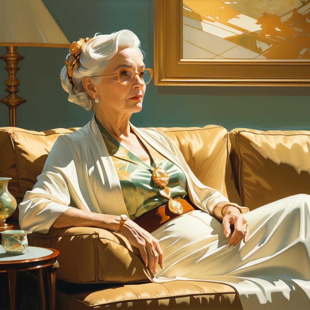 Elegant Elderly Woman Portrait in Fantasy