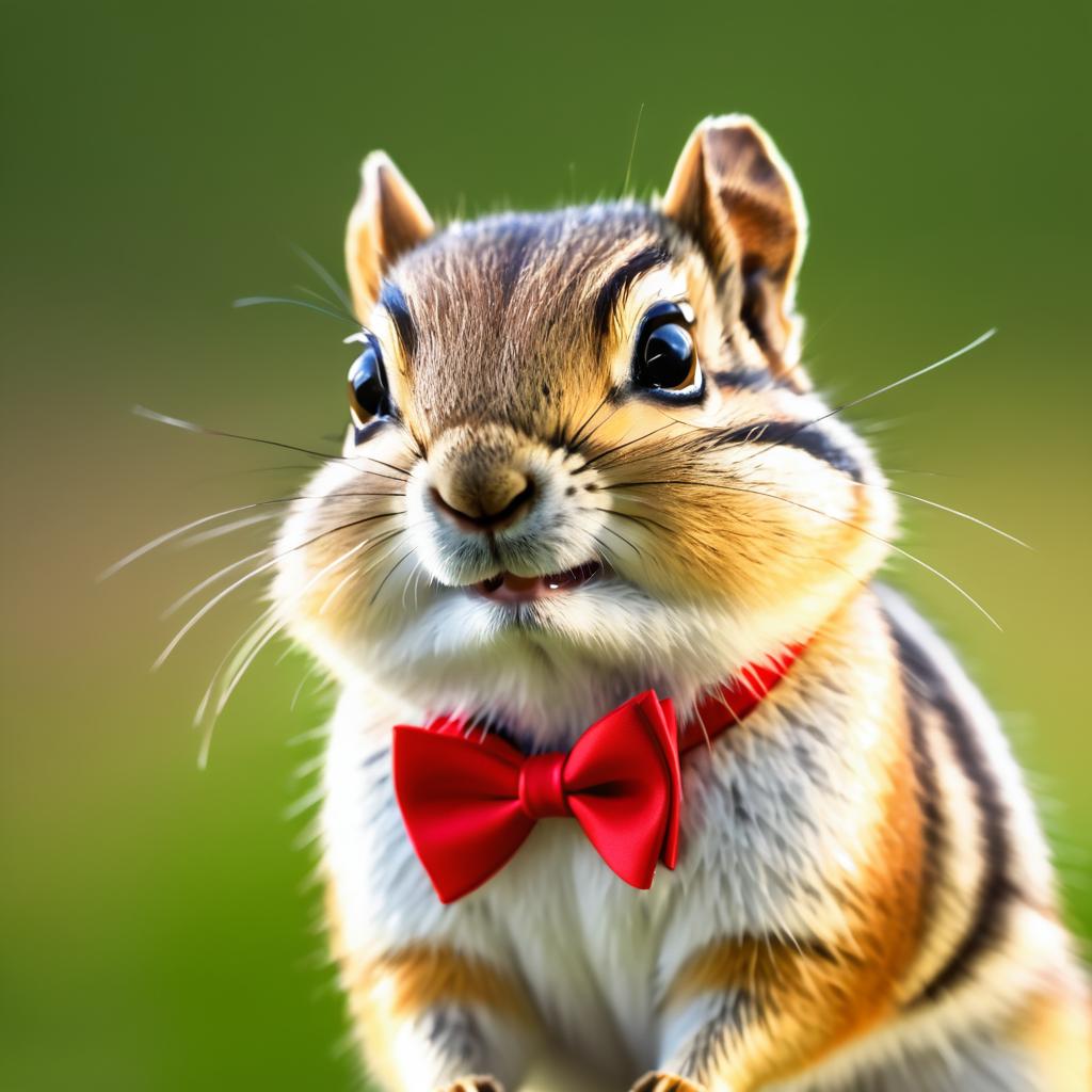 Charming Chipmunk in Bowtie Portrait