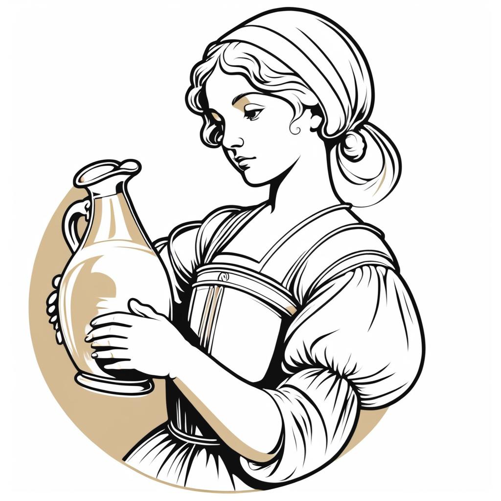 Renaissance-Inspired Young Girl with Jug