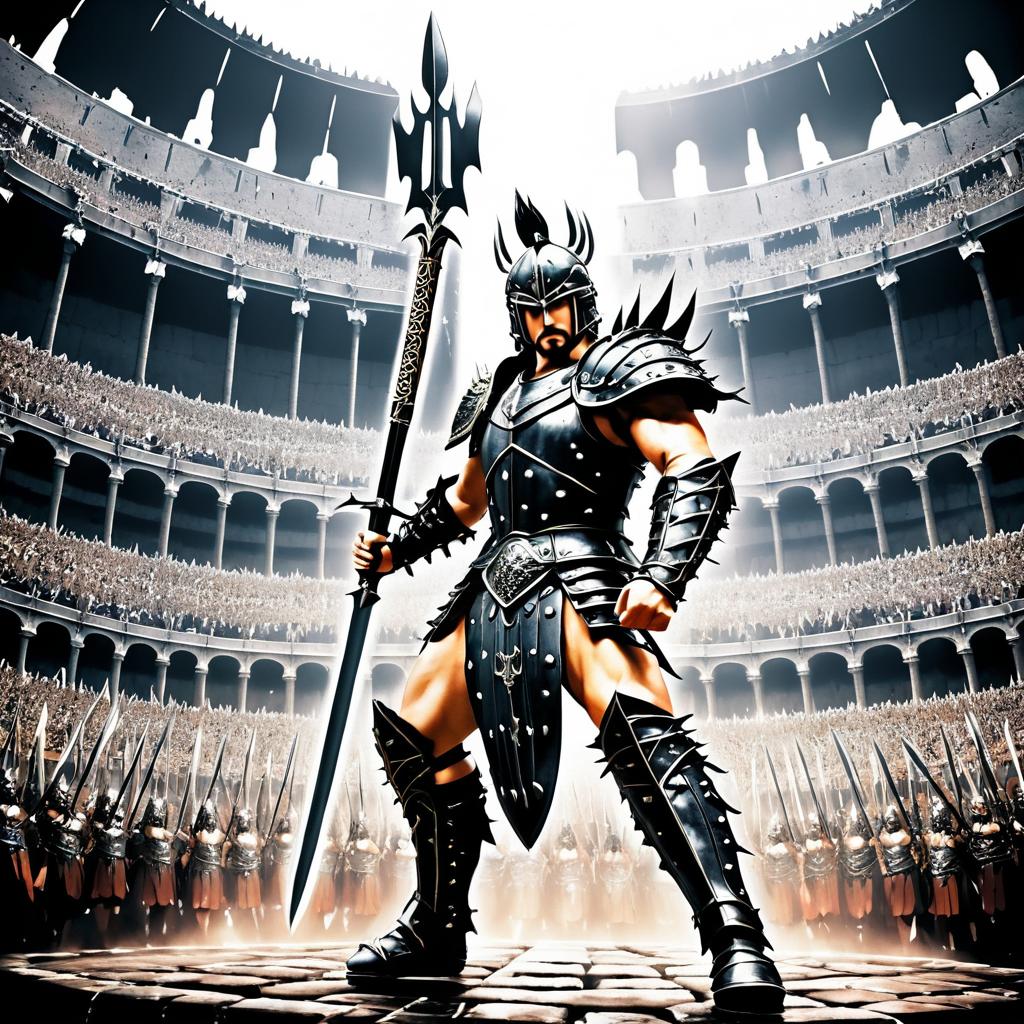 Fierce Gladiator in Intense Coliseum Battle