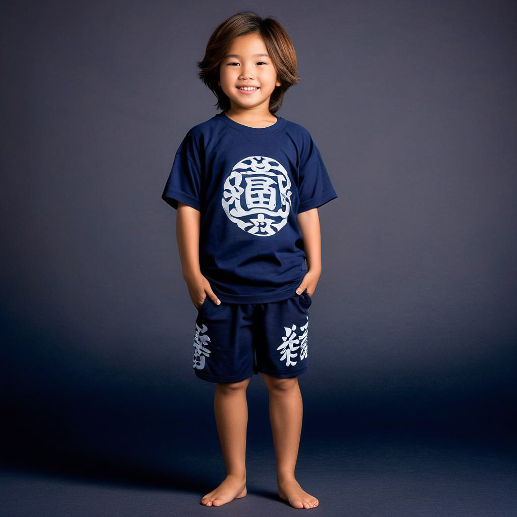 Enthusiastic Young Boy in Studio Setting