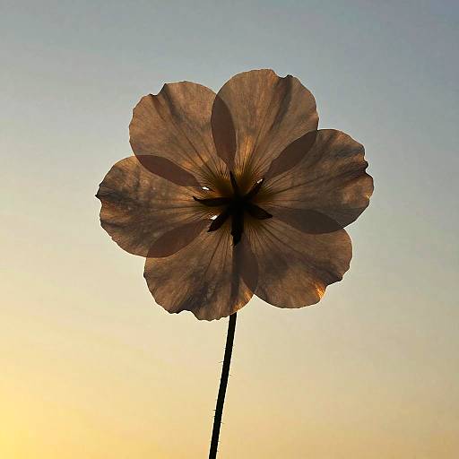 Realistic Flower Silhouette at Sunset