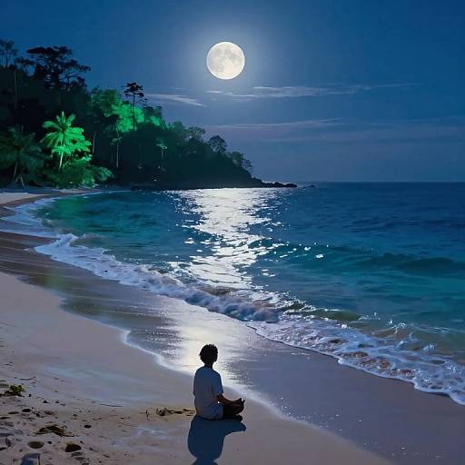 Moonlit Seascape Meditation