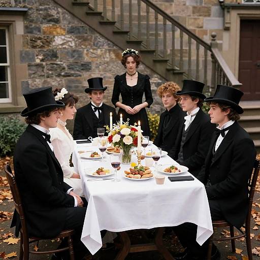 Elegant Victorian Dinner Party Scene