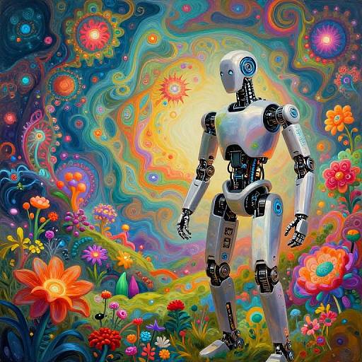 Robotic Painter Creates Surreal Landscape