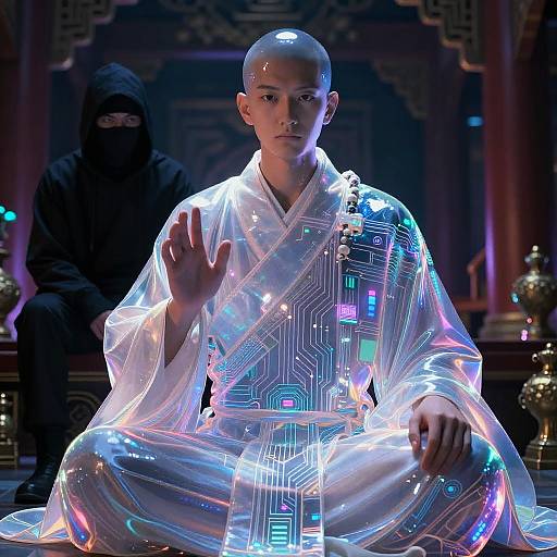 Holographic Cyber Monk and Data Thief