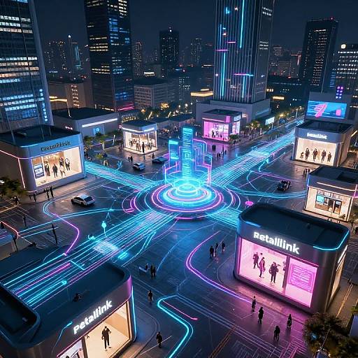 Futuristic Cyberpunk Retail Network