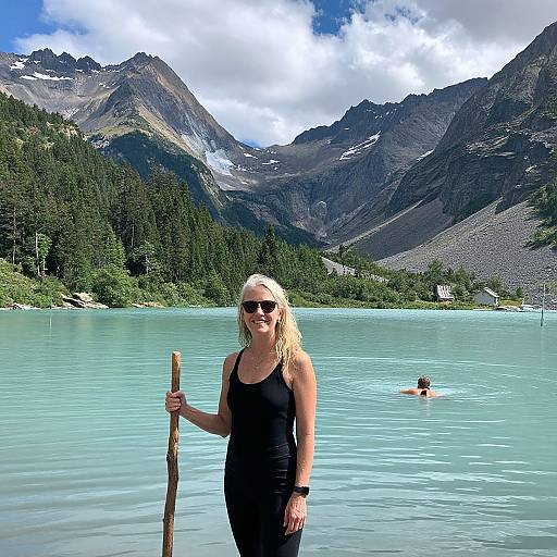 Smiling Woman by Hooker Valley Waters