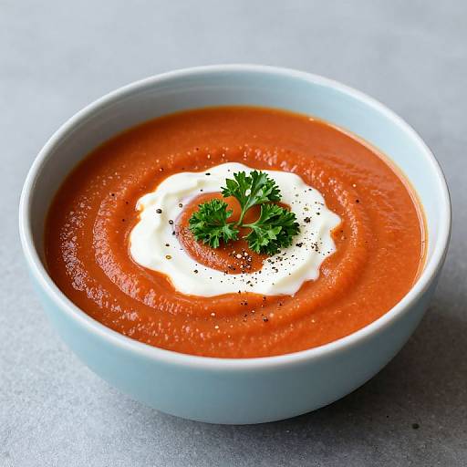 Creamy Tomato Soup with Garnishes