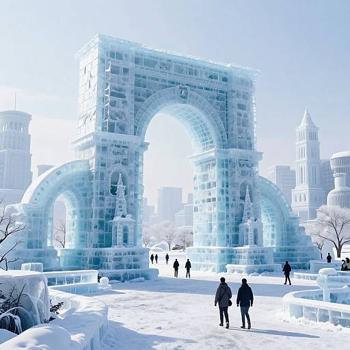 3D Cyberpunk Winter Architecture Scene