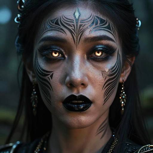 Fantasy Character with Metallic Skin