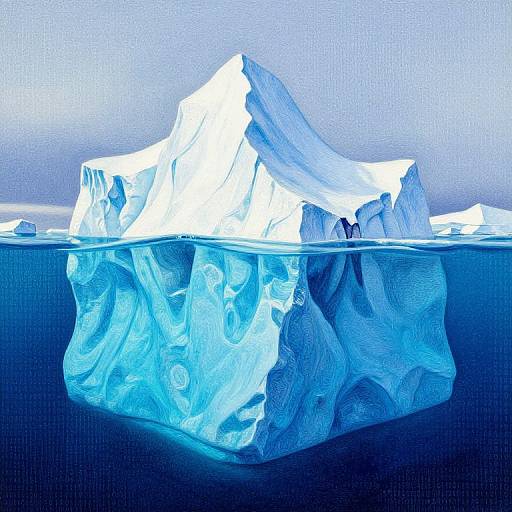 Ultra-Realistic Pointillism Iceberg Scene