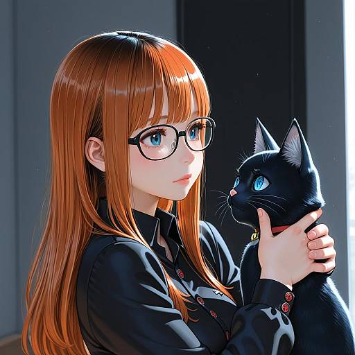 Illustration of Morgana (persona 5), persona in the style of Zenkou