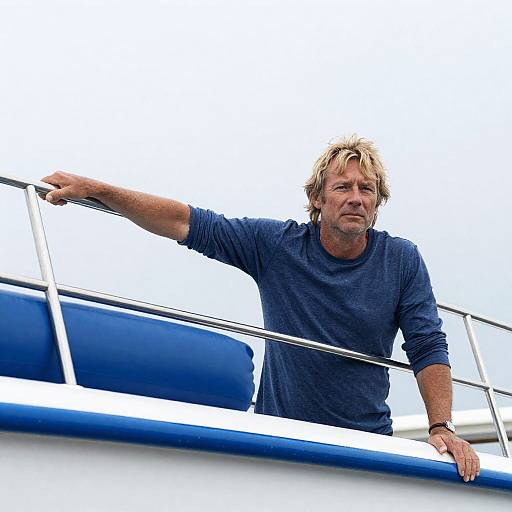 Contemplative Man on a Boat