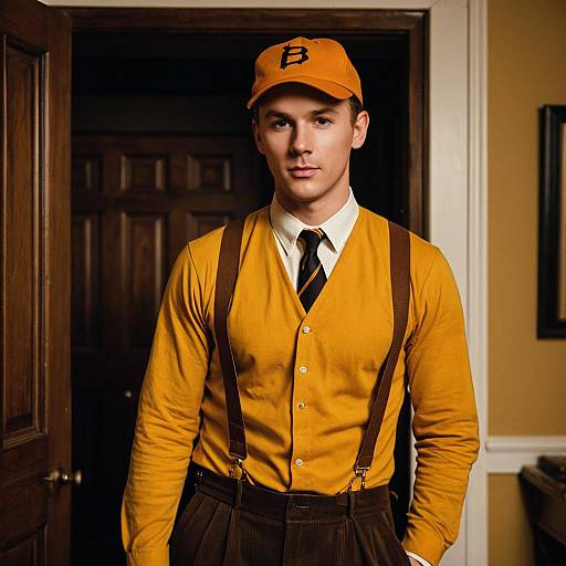 Handsome Man in Vintage Halloween Costume